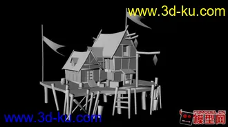 3D打印模型海上小房子的图片