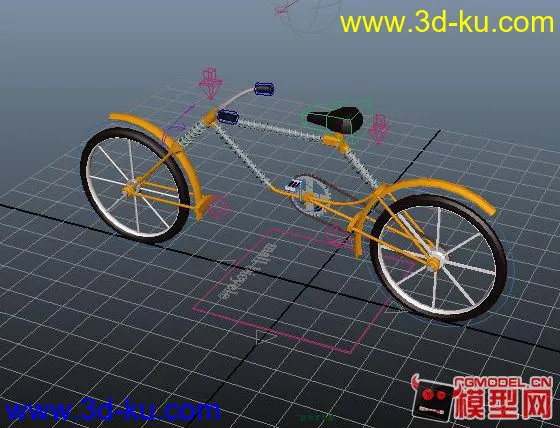 自行车MAYA--带骨骼绑定模型的图片1