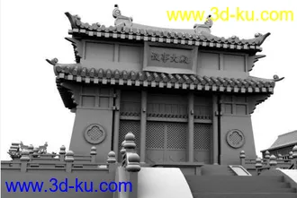 古建筑模型场景的图片