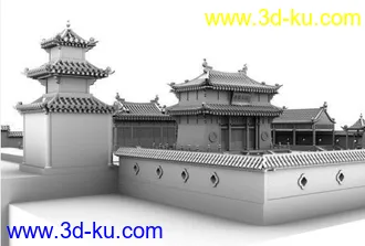 古建筑模型场景的图片