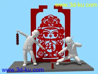 3dmax模型-中国传统雕塑模型的图片