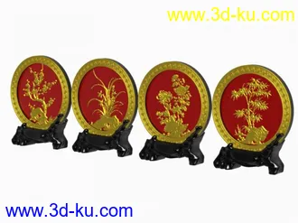 3D打印模型梅兰竹菊摆件的图片