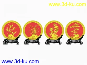 3D打印模型梅兰竹菊摆件的图片