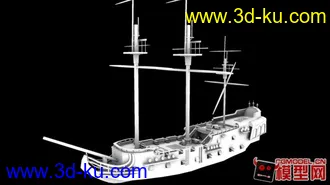 3D打印模型中世纪战舰，黑珍珠无贴图简化版。的图片