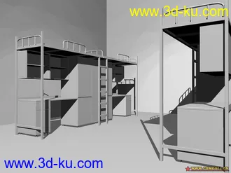 3D打印模型宿舍内部简模(白模)的图片