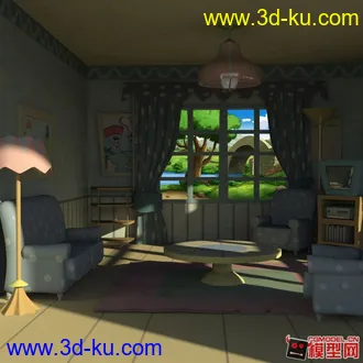 3D打印模型卡通室内场景的图片