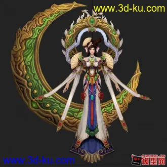 3D打印模型月腕轮女-boss月神的图片