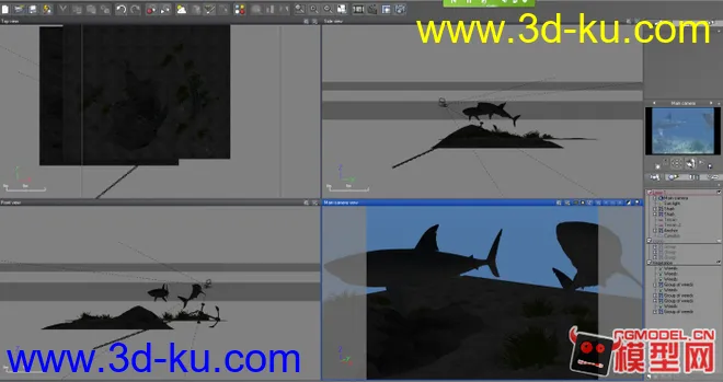 海底鲨鱼场景--分享模型的图片1