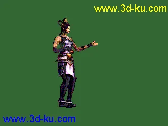 狐皮紫衣女模型带动作的图片