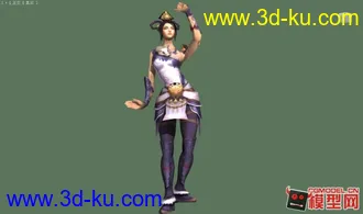 狐皮紫衣女模型带动作的图片