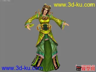 赤壁 新娘黄色时装模型带动作的图片