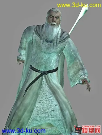3D打印模型魔戒巫师之甘道夫 萨鲁曼（绑定骨骼+贴图）的图片