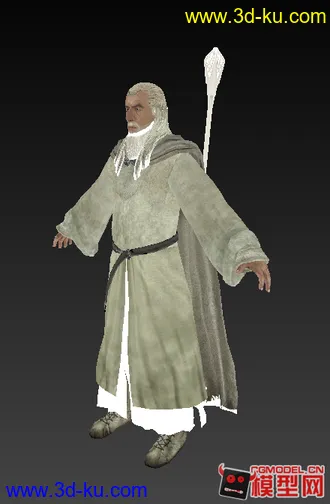3D打印模型魔戒巫师之甘道夫 萨鲁曼（绑定骨骼+贴图）的图片