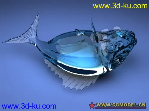 超好看的玻璃水晶鱼模型的图片1