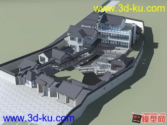 3D打印模型中式古建一组，希望大家用得着的图片