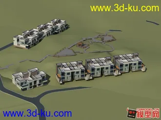 中式建筑系列3    带多个道路模型  希望大家用得上的图片