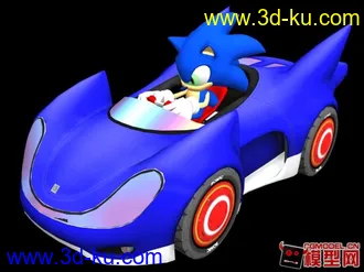 3D打印模型索尼克和它的赛车的图片