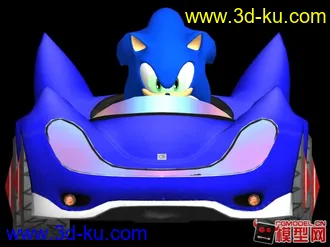 3D打印模型索尼克和它的赛车的图片