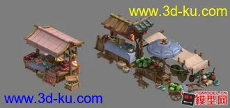 3D打印模型水果小摊的图片