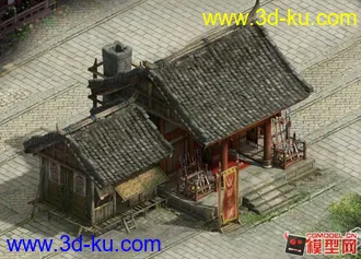 3D打印模型一个很细致的3渲2武器店的图片