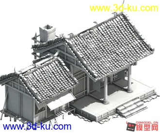 3D打印模型一个很细致的3渲2武器店的图片