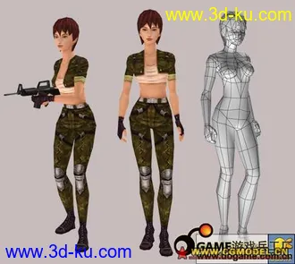 3D打印模型女性，包含骨骼 贴图 动画的图片