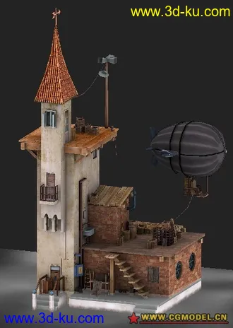 3D打印模型又一个房子哈。。~~~~~~~(有待机动画哈)的图片