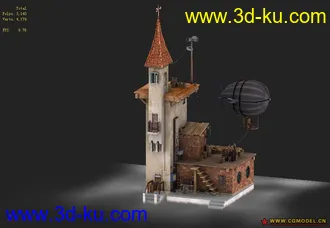 3D打印模型又一个房子哈。。~~~~~~~(有待机动画哈)的图片