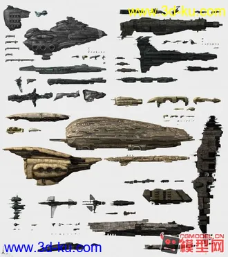 3D打印模型eve全部战舰集合 加贴图的图片