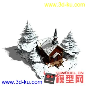 雪中 场景 模型带贴图的图片