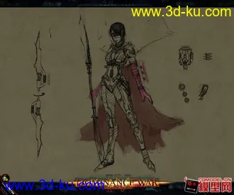 3D打印模型剑灵女性角色的图片