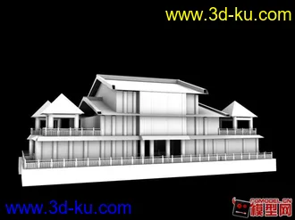 3D打印模型家乡的建筑  岳西廊桥 自己加了点改动、最近学AE还没有给材质、的图片