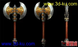 3D打印模型原创maya超精细 精美写实战斧（补发的高模）的图片