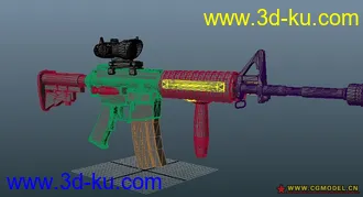 3D打印模型精细M4A1—带战术挂件的图片