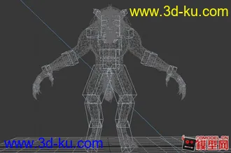 3D打印模型有骨骼绑定可调节表情的狼人的图片