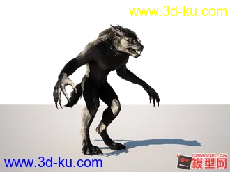 3D打印模型有骨骼绑定可调节表情的狼人的图片