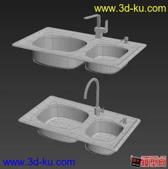3D打印模型水槽,水龙头,五金的图片