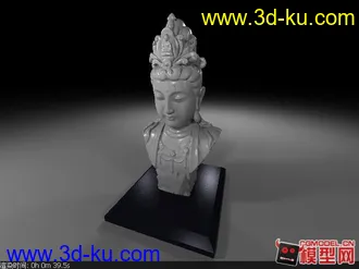 做室内中式渲染时常有的一个雕塑，模型神态不错哦的图片
