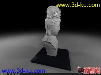 做室内中式渲染时常有的一个雕塑，模型神态不错哦的图片