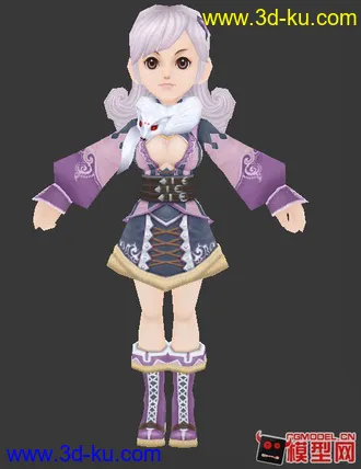 3D打印模型超可爱的Q版小美女的图片