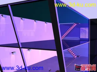 3D打印模型深蓝 V 字 别墅的图片