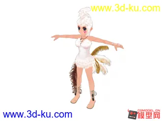 3D打印模型一个可爱的羽毛女孩，喜欢了带走了啊~~~的图片