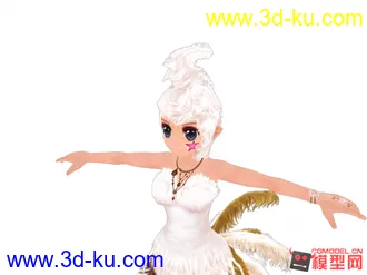 3D打印模型一个可爱的羽毛女孩，喜欢了带走了啊~~~的图片
