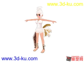 3D打印模型一个可爱的羽毛女孩，喜欢了带走了啊~~~的图片