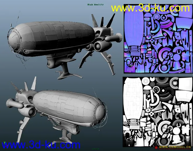 初次做的法线测试_spaceship模型的图片2