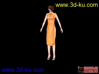 3D打印模型旗袍女女，需要的拿走啊~~的图片