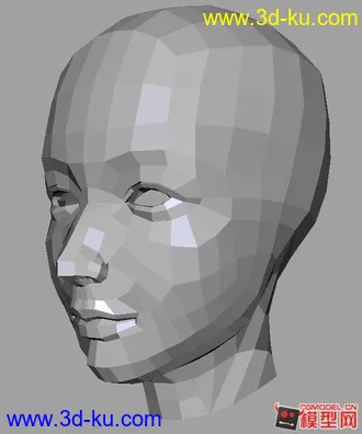 精简面数 女青年头部建模 maya 模型下载的图片