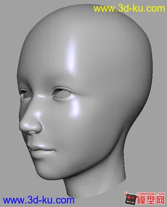 精简面数 女青年头部建模 maya 模型下载的图片