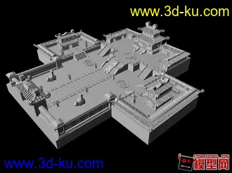 3D打印模型古代府邸场景建筑的图片