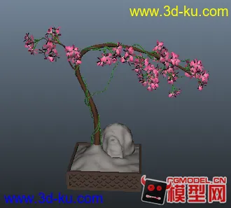 3D打印模型樱花盆景的图片